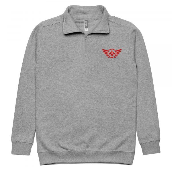 unisex-fleece-pullover-carbon-grey-front-68c34aa1a2bd0.jpg Red Embroidered Logo 1/4 Zip Fleece Pullover | Premium | 2-3X