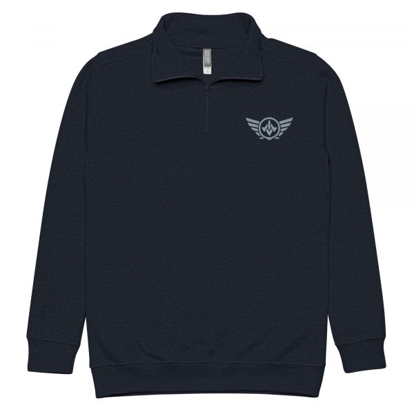Grey Embroidered Logo 1/4 Zip Fleece Pullover | Premium | S-XL