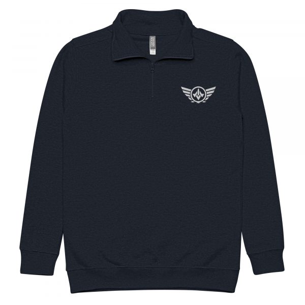 White Embroidered Logo 1/4 Zip Fleece Pullover | Premium | 2-3X