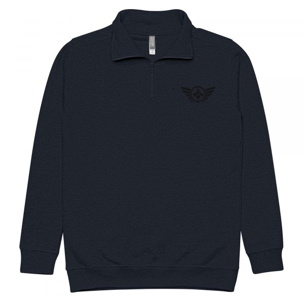 Black Embroidered Logo 1/4 Zip Fleece Pullover | Premium | 2-3X