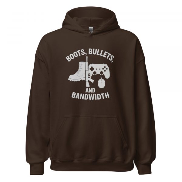 unisex-heavy-blend-hoodie-dark-chocolate-front-68b767f168323.jpg Boots, Bullets, and Bandwidth Hoodie | Classic | XS-XL