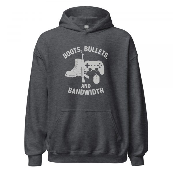 unisex-heavy-blend-hoodie-dark-heather-front-68b767f17f573.jpg Boots, Bullets, and Bandwidth Hoodie | Classic | XS-XL