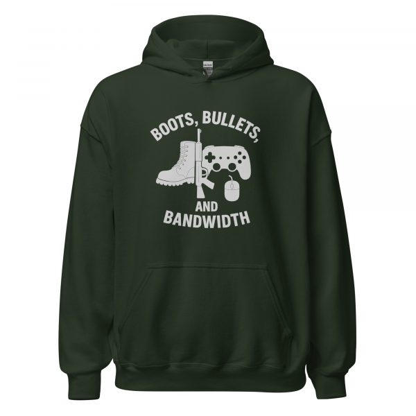 unisex-heavy-blend-hoodie-forest-green-front-68b767f16c014.jpg Boots, Bullets, and Bandwidth Hoodie | Classic | XS-XL