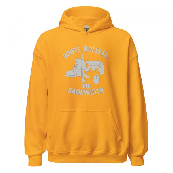 unisex-heavy-blend-hoodie-gold-front-68b767f222f1c.jpg Boots, Bullets, and Bandwidth Hoodie | Classic | XS-XL