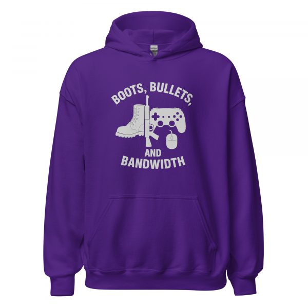 unisex-heavy-blend-hoodie-purple-front-68b767f170eea.jpg Boots, Bullets, and Bandwidth Hoodie | Classic | XS-XL