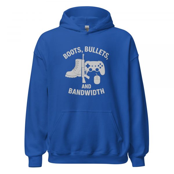 unisex-heavy-blend-hoodie-royal-front-68b767f186964.jpg Boots, Bullets, and Bandwidth Hoodie | Classic | XS-XL