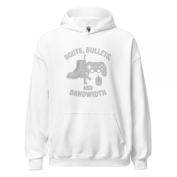 unisex-heavy-blend-hoodie-white-front-68b767f233ac0.jpg Boots, Bullets, and Bandwidth Hoodie | Classic | XS-XL