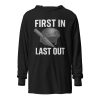 unisex-hooded-long-sleeve-tee-charcoal-black-triblend-front-68c181e78e77b.jpg First In Last Out Hooded Long Sleeve | Premium Lightweight | 2X