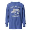 unisex-hooded-long-sleeve-tee-heather-true-royal-front-68b68671aabad.jpg Boots, Bullets, and Bandwidth Hooded Long Sleeve | Premium Lightweight | S-XL