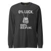 unisex-long-sleeve-tee-dark-grey-heather-front-68c17c0bd9be9.jpg 0% Luck 100% Discipline Long Sleeve | Select | 2X