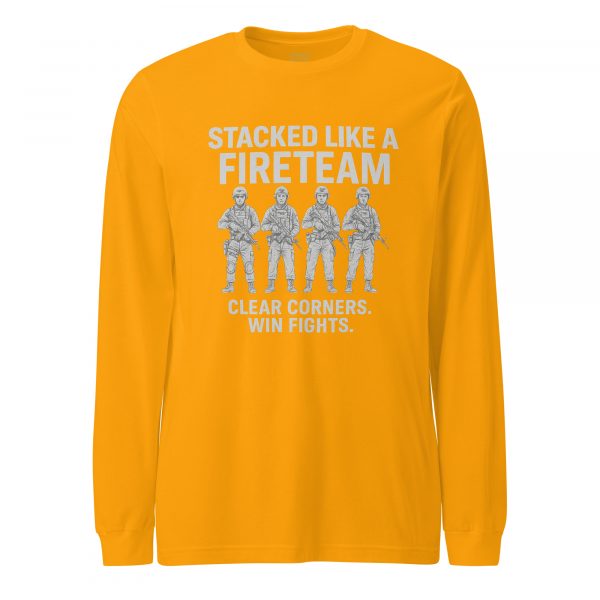 unisex-long-sleeve-tee-gold-front-68b67cb83a900.jpg Stacked Like A Fireteam Long Sleeve | Select | XS-XL
