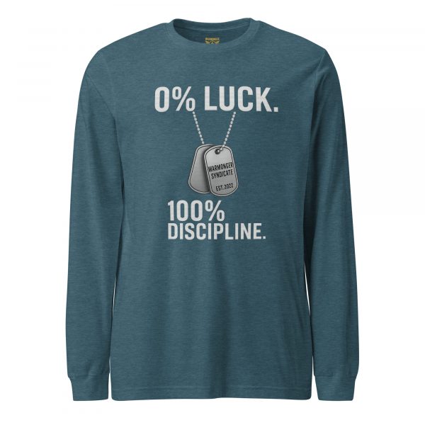 unisex-long-sleeve-tee-heather-deep-teal-front-68c17c0bde2a8.jpg 0% Luck 100% Discipline Long Sleeve | Select | 2X