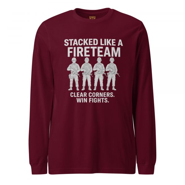 unisex-long-sleeve-tee-maroon-front-68b67cb80a90b.jpg Stacked Like A Fireteam Long Sleeve | Select | XS-XL