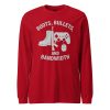unisex-long-sleeve-tee-red-front-68b67af2b7d84.jpg Boots, Bullets, and Bandwidth Long Sleeve | Select | XS-XL