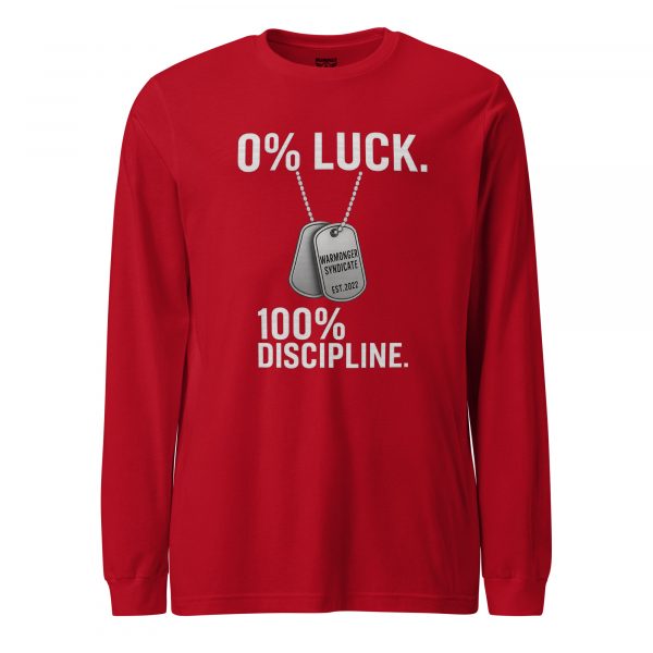 unisex-long-sleeve-tee-red-front-68c17c0bd6b81.jpg 0% Luck 100% Discipline Long Sleeve | Select | 2X