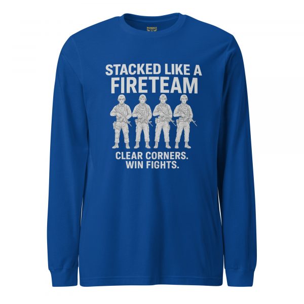 unisex-long-sleeve-tee-true-royal-front-68b67cb81746e.jpg Stacked Like A Fireteam Long Sleeve | Select | XS-XL