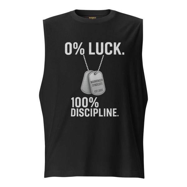 unisex-muscle-shirt-black-front-68c1710a6e67d.jpg 0% Luck 100% Discipline Muscle Shirt | Select | 2X