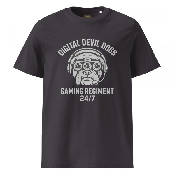 unisex-organic-cotton-t-shirt-anthracite-front-68bf39a39a378.jpg Digital Devil Dogs Tee | Organic | 2-5X