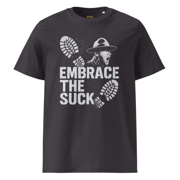 unisex-organic-cotton-t-shirt-anthracite-front-68bf39e7ea3ec.jpg Embrace The Suck Tee | Organic | 2-5X