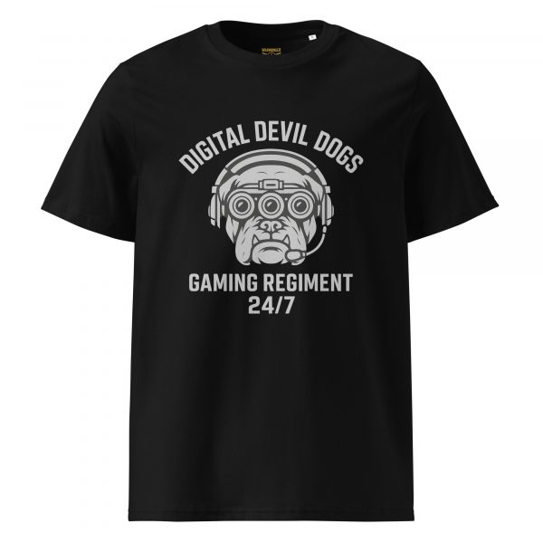 unisex-organic-cotton-t-shirt-black-front-68bf39a392f7c.jpg Digital Devil Dogs Tee | Organic | 2-5X