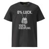 unisex-organic-cotton-t-shirt-dark-heather-grey-front-68b54d71adef1.jpg 0% Luck 100% Discipline Tee | Organic | S-XL