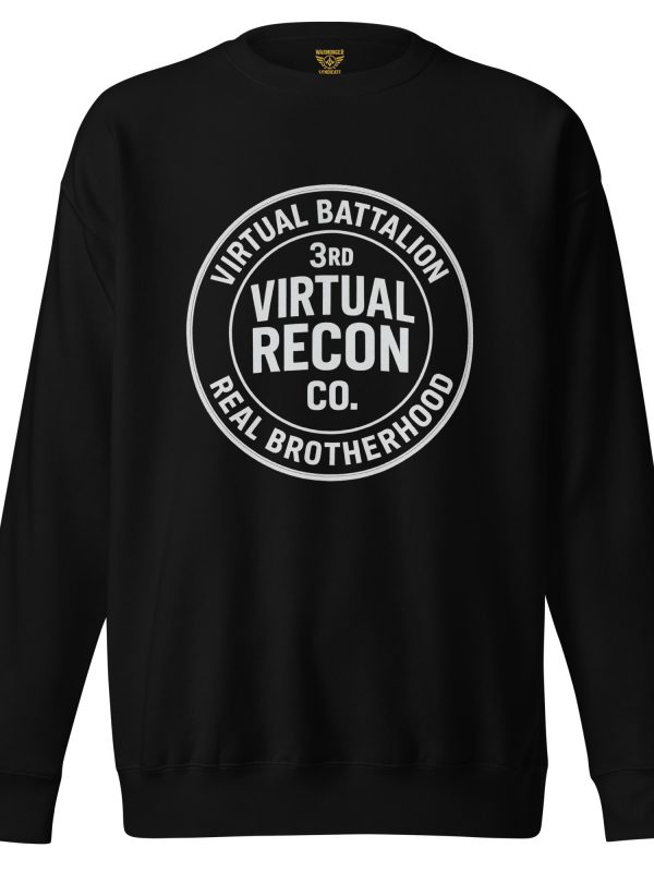 unisex-premium-sweatshirt-black-front-68c345fd62618.jpg Virtual Battalion Real Brotherhood Crewneck | Premium | 2-3X