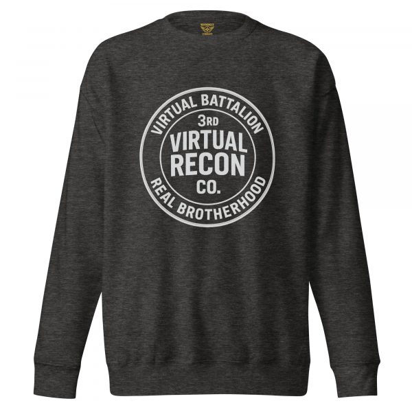 unisex-premium-sweatshirt-charcoal-heather-front-68c345fd65ba8.jpg Virtual Battalion Real Brotherhood Crewneck | Premium | 2-3X
