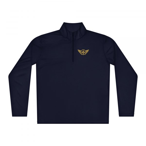 unisex-quarter-zip-pullover-true-navy-front-68b7bca7003bb.jpg Gold Logo Lightweight 1/4 Zip Pullover | Select | XS - XL