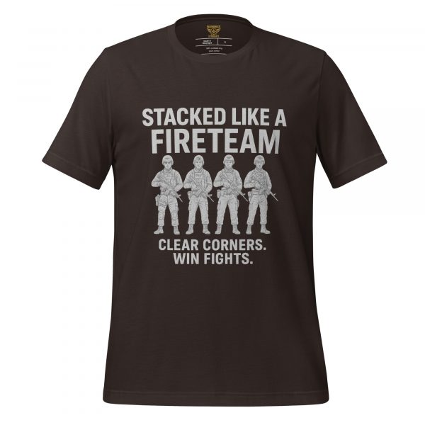 unisex-staple-t-shirt-brown-front-68b5488cbe763.jpg Stacked Like A Fireteam Tee | Select | S-XL