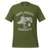 unisex-staple-t-shirt-olive-front-68b545297b6aa.jpg Boots, Bullets, and Bandwidth Tee | Select | S-XL