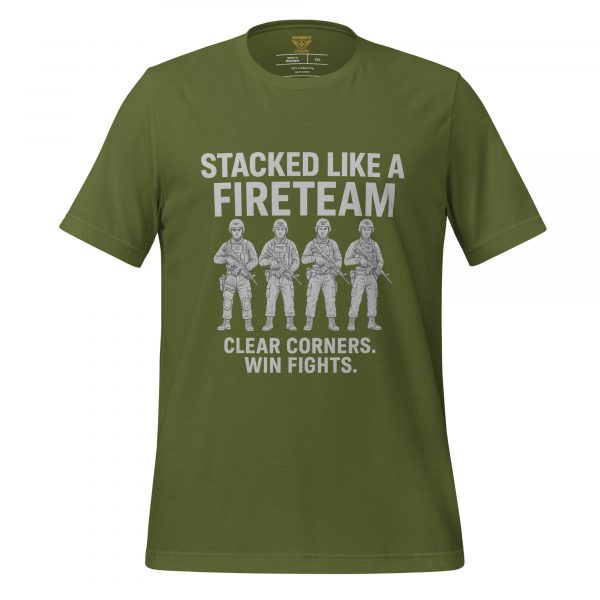 unisex-staple-t-shirt-olive-front-68bf3569e0318.jpg Stacked Like A Fireteam Tee | Select | 2-5X