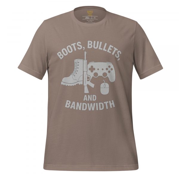 unisex-staple-t-shirt-pebble-front-68bdf790d1917.jpg Boots, Bullets, and Bandwidth | Select | 2-5X