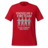unisex-staple-t-shirt-red-front-68bf3569a3bba.jpg Stacked Like A Fireteam Tee | Select | 2-5X