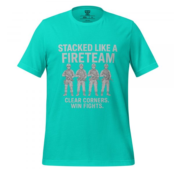 unisex-staple-t-shirt-teal-front-68bf356ac1d66.jpg Stacked Like A Fireteam Tee | Select | 2-5X