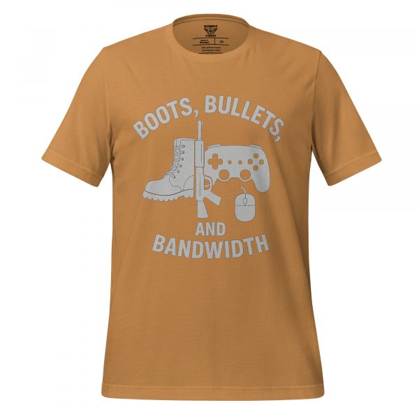 unisex-staple-t-shirt-toast-front-68bdf7910a575.jpg Boots, Bullets, and Bandwidth | Select | 2-5X