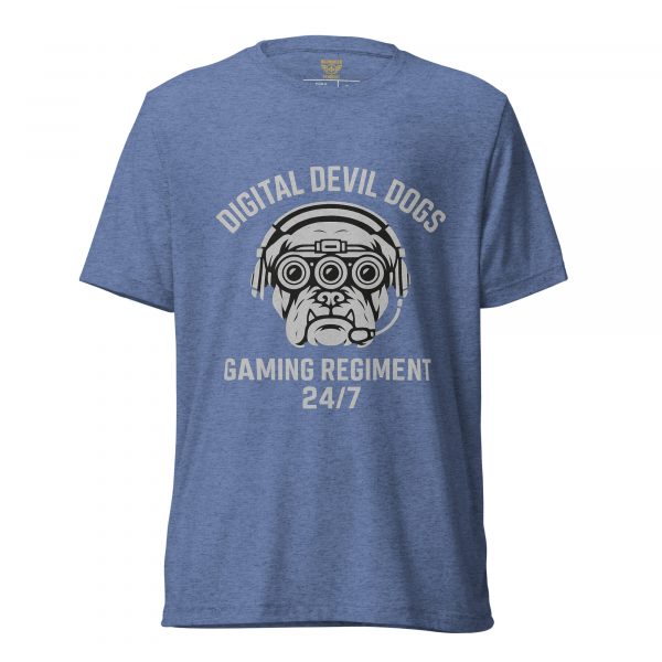 unisex-tri-blend-t-shirt-blue-triblend-front-68bf7284b4f72.jpg Digital Devil Dogs Tee | Premium Lightweight | 2-4X