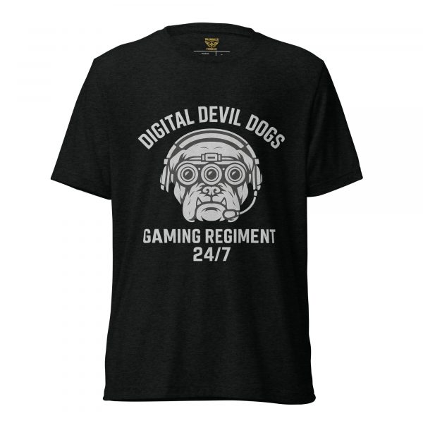 unisex-tri-blend-t-shirt-solid-black-triblend-front-68bf728483e6f.jpg Digital Devil Dogs Tee | Premium Lightweight | 2-4X