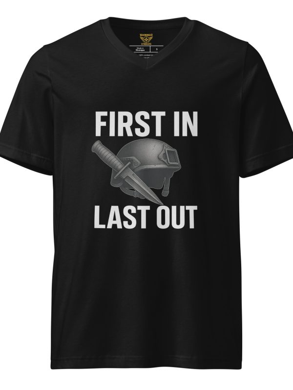 First In Last Out Tee | Premium V-Neck | S-XL