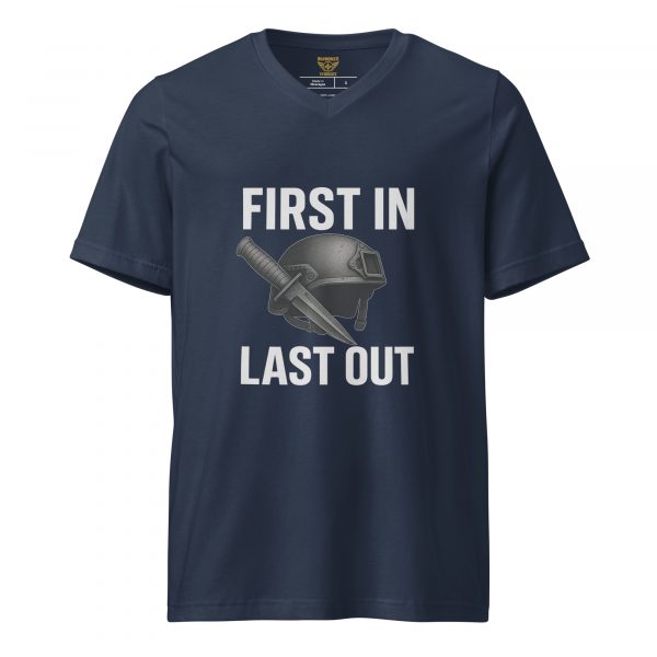 First In Last Out Tee | Premium V-Neck | S-XL