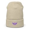 Purple Embroidered Logo Beanie | Waffle