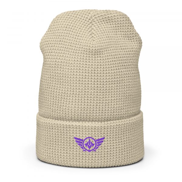 Purple Embroidered Logo Beanie | Waffle