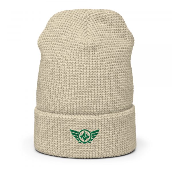 Kelly Green Embroidered Logo Beanie | Waffle