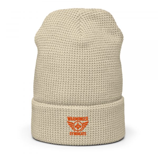 Orange Embroidered Brand Logo Beanie | Waffle