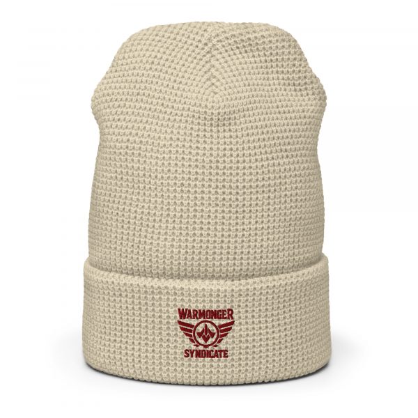 Maroon Embroidered Brand Logo Beanie | Waffle