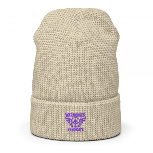 Purple Embroidered Brand Logo Beanie | Waffle