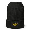 Gold Embroidered Logo Beanie | Waffle