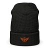 Orange Embroidered Logo Beanie | Waffle