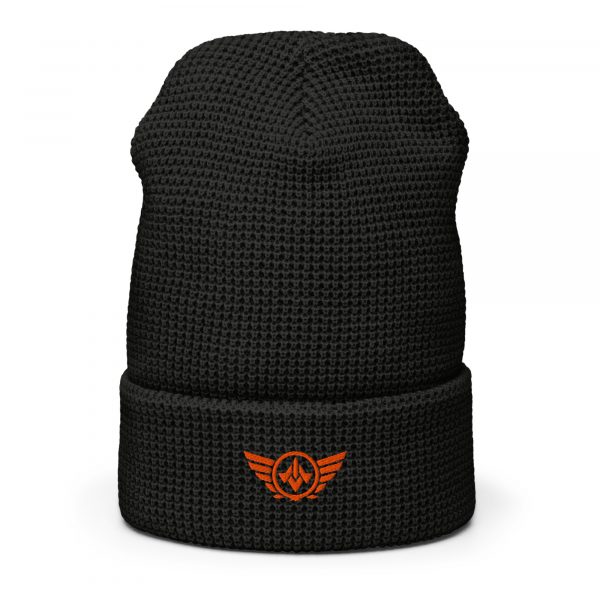 Orange Embroidered Logo Beanie | Waffle
