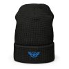 Aqua Embroidered Logo Beanie | Waffle