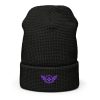 Purple Embroidered Logo Beanie | Waffle
